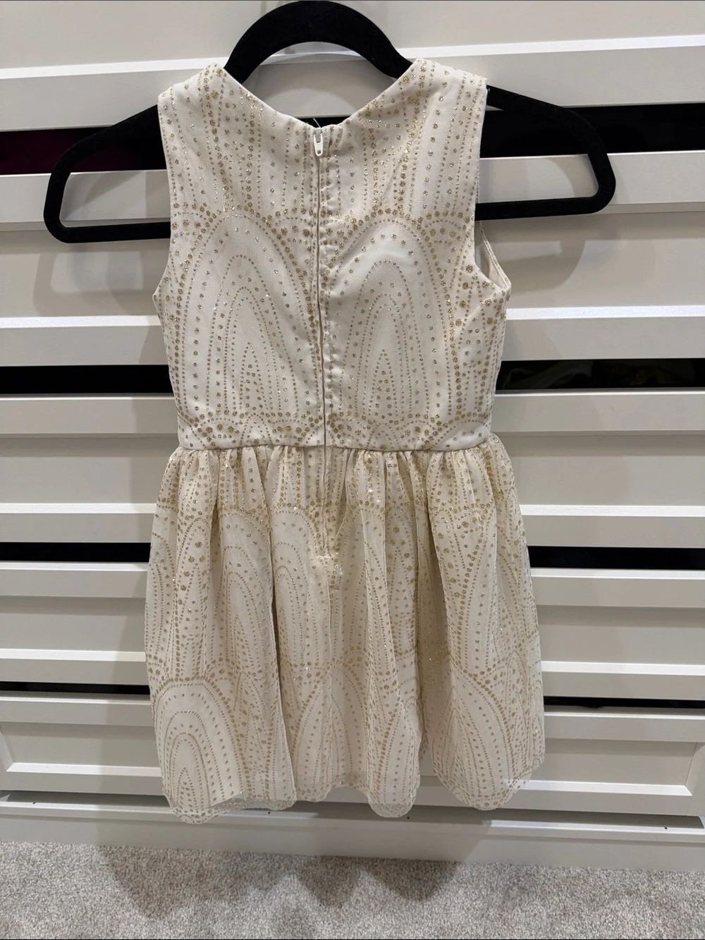 Girls' Cream & Gold Sparkle Party Dress